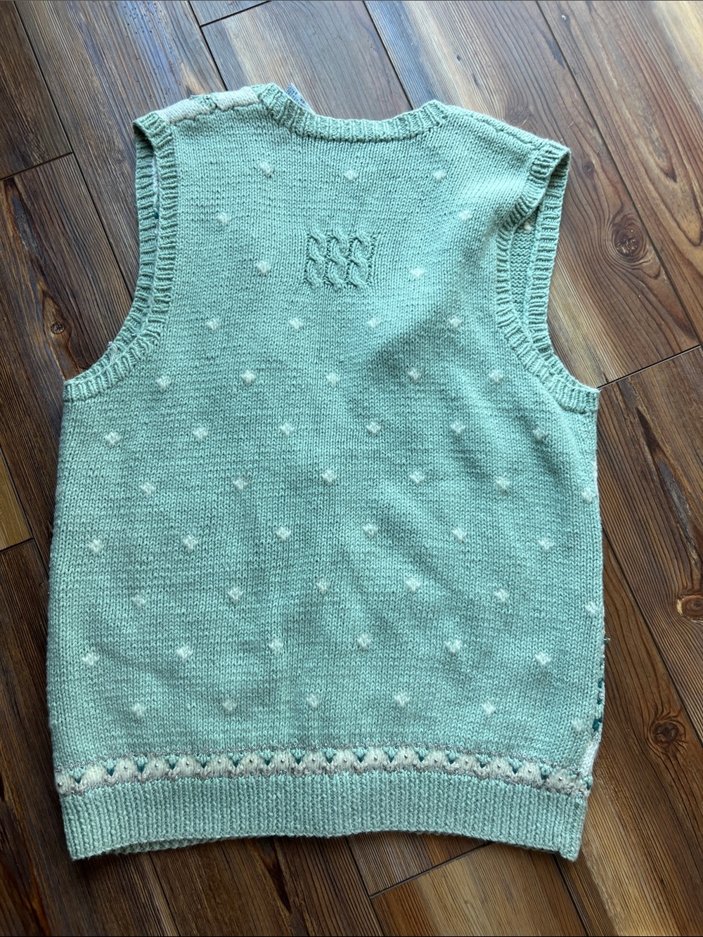 Vintage Marisa Christina Mint & Cream Holiday Knit Vest - Picture 9 of 9